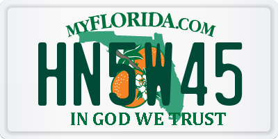 FL license plate HN5W45