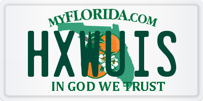 FL license plate HXWUIS