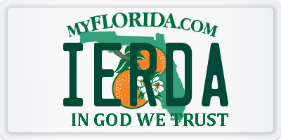 FL license plate IERDA
