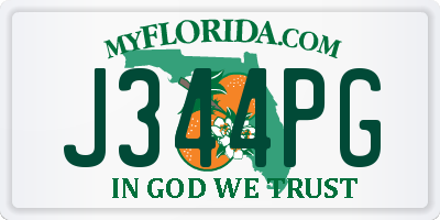 FL license plate J344PG