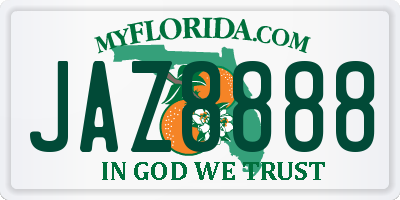 FL license plate JAZ8888
