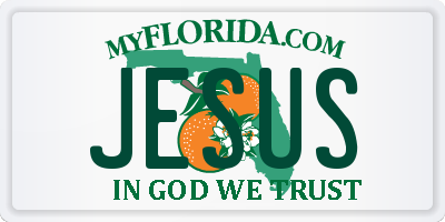 FL license plate JESUS