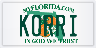 FL license plate KORRI