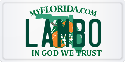 FL license plate LAMBO