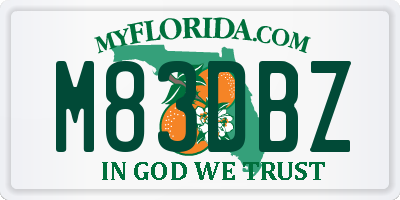 FL license plate M83DBZ