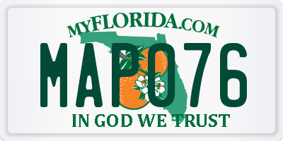 FL license plate MAP076