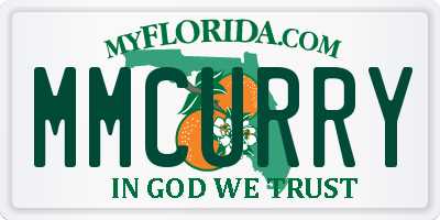 FL license plate MMCURRY