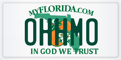 FL license plate OHHMO