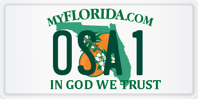 FL license plate OSA1
