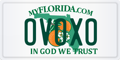 FL license plate OVOXO
