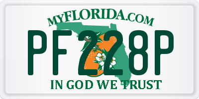 FL license plate PF228P