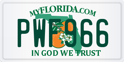 FL license plate PWF966