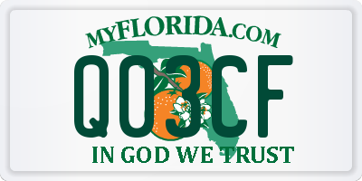 FL license plate Q03CF