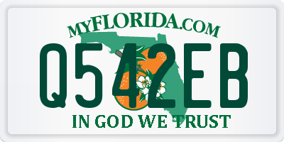 FL license plate Q542EB