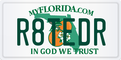 FL license plate R8TEDR