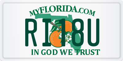 FL license plate RI18U