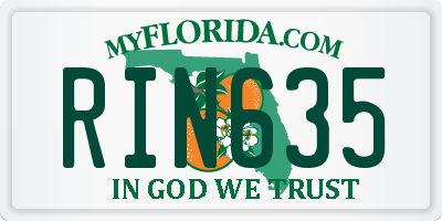 FL license plate RIN635