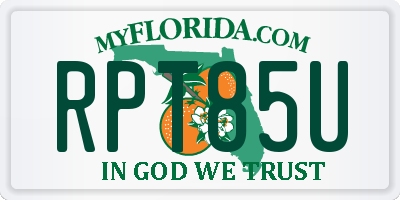 FL license plate RPT85U