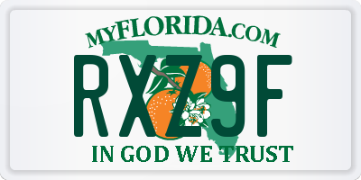 FL license plate RXZ9F