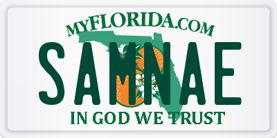FL license plate SAMNAE