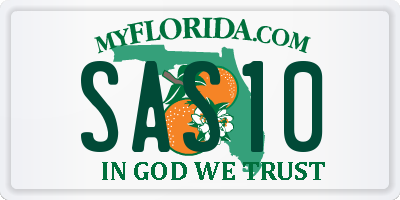 FL license plate SAS10