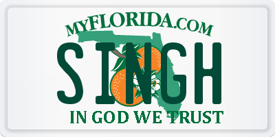 FL license plate SINGH