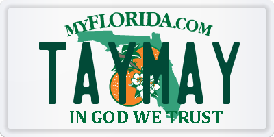 FL license plate TAYMAY