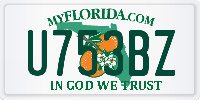 FL license plate U753BZ