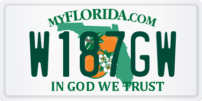 FL license plate W187GW