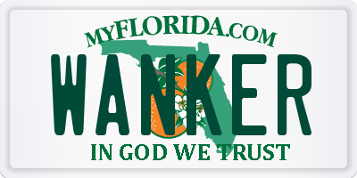 FL license plate WANKER