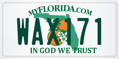 FL license plate WAX171