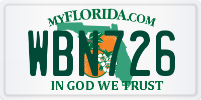 FL license plate WBN726