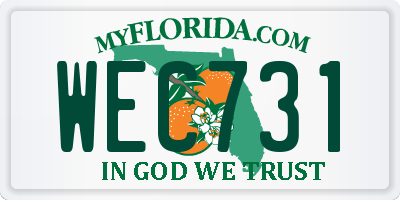 FL license plate WEC731