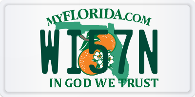 FL license plate WI57N