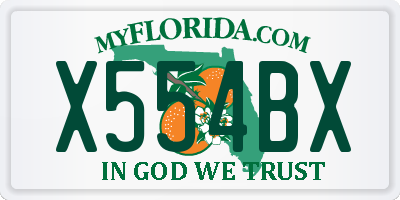 FL license plate X554BX