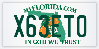 FL license plate X63ET0