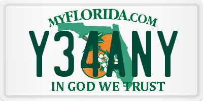 FL license plate Y34ANY