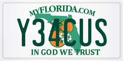 FL license plate Y34CUS