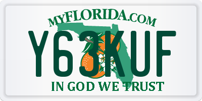 FL license plate Y63KUF