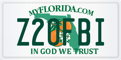 FL license plate Z20FBI