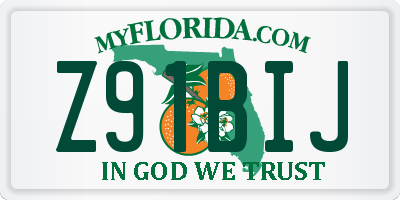 FL license plate Z91BIJ