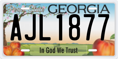 GA license plate AJL1877