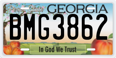 GA license plate BMG3862