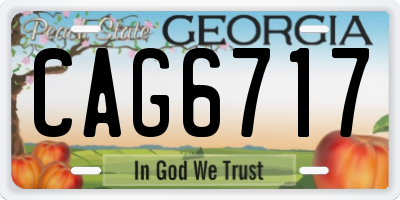 GA license plate CAG6717