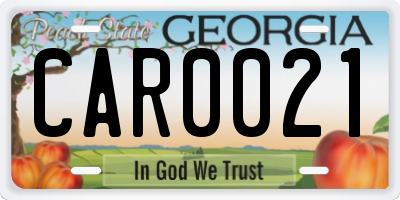 GA license plate CAR0021