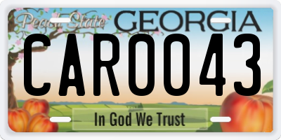 GA license plate CAR0043