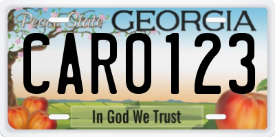 GA license plate CAR0123