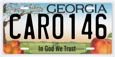 GA license plate CAR0146