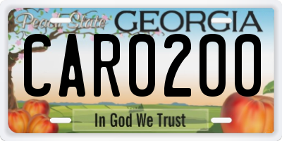 GA license plate CAR0200