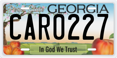 GA license plate CAR0227